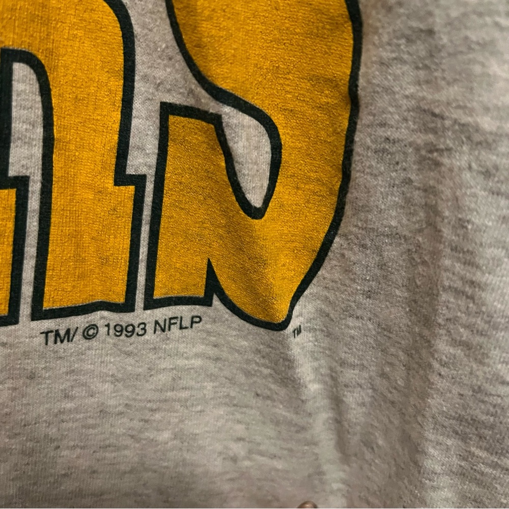 Vintage Green Day Packers NFL The Game‎ Yellow and Gray Hooded Shirt Size Large - Picture 3 of 8